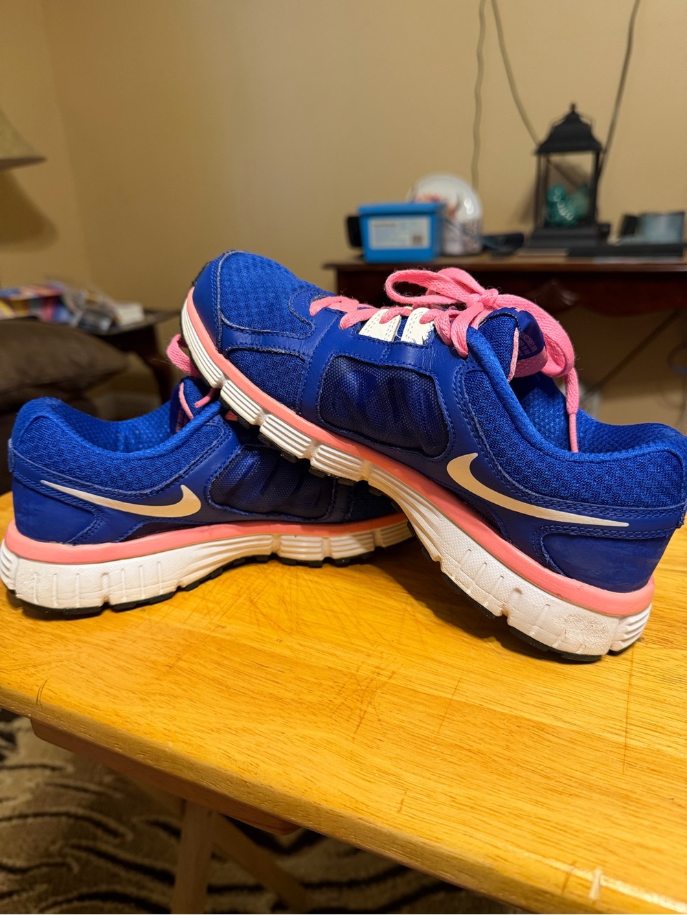 Nike Women's Royal Blue Athletic Shoes with Pink Accents